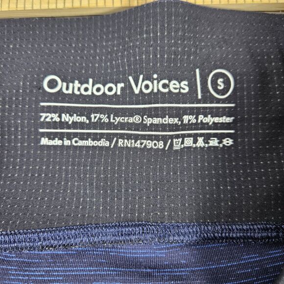 Outdoor Voices TechSweat 7/8 Two-Tone Leggings S Blue/Night High Rise Activewear - Picture 4 of 5